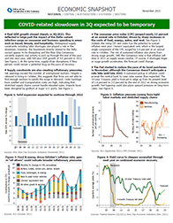 U.S. Economic Snapshot - COVID-related slowdown in 3Q expected to be temporary